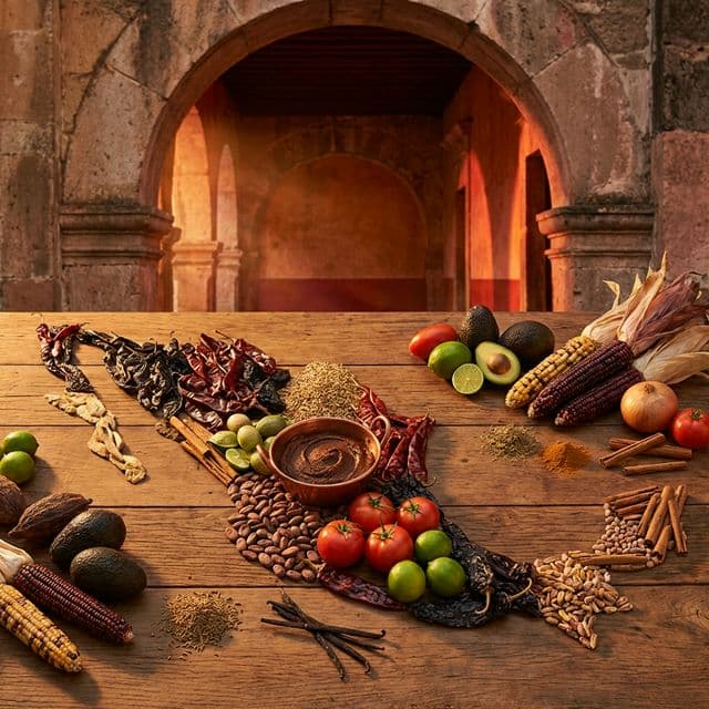 以地域为线索展示墨西哥食材的视觉构图