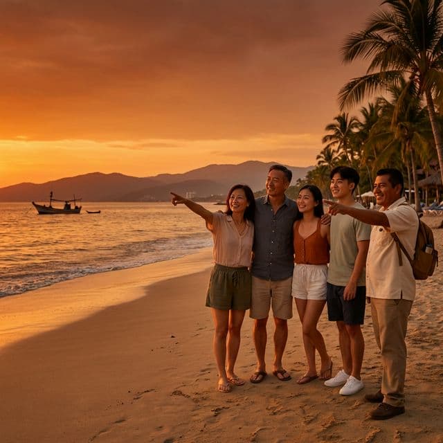 Golden-hour beach in Mexico