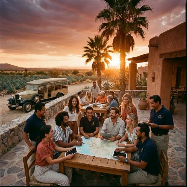 Team helping travelers in Mexico